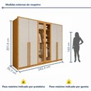 Ver imagem 3 de Guarda Roupa Casal 6 Portas Vidro Refleta e 6 Gavetas MDF Imperiale Premium