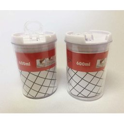 Pote Hermético Redondo Acrílico 600 ml - Conjunto com 04 peças - 3