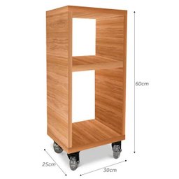 Mesa de Cabeceira Nicho em Madeira MDF 60 x 30 com Rodízio - Jade - 5