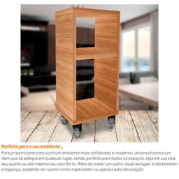 Mesa de Cabeceira Nicho em Madeira MDF 60 x 30 com Rodízio - Jade - 2