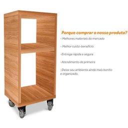 Mesa de Cabeceira Nicho em Madeira MDF 60 x 30 com Rodízio - Jade - 4