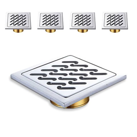 Ralo 10x10 Inox Anti Odor Banheiro Kit 4 Uni Lavabo Anti Inseto Higienico Varanda Lavanderia Resiste