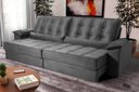 Ver imagem 1 de Sofá Retrátil Reclinável 300cm Ascari Suede Velut com molas Ensacadas - King House