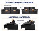 Ver imagem 6 de Sofá Retrátil Reclinável 300cm Ascari Suede Velut com molas Ensacadas - King House