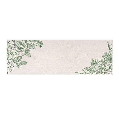 Tapete Passadeira Natural 45x140cm Flores/Verde - Antiderrapante FASTLAR