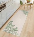 Ver imagem 2 de Tapete Passadeira Natural 45x140cm Flores/Verde - Antiderrapante FASTLAR
