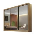 Ver imagem 3 de Guarda Roupa Casal 3 Portas Espelhadas 8 Gavetas Sollo - Móveis Novo Horizonte - Cumaru