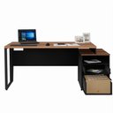 Ver imagem 4 de Mesa para Escritório Yaris YAR1565 150x65cm Marrom/Preto com Gaveteiro e Chave