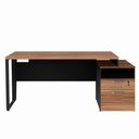 Ver imagem 1 de Mesa para Escritório 150x65cm 2 Gavetas com Chave Yaris YAR1566 Marrom/Preto - Gebb Work