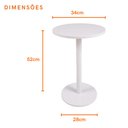 Ver imagem 2 de Mesa Lateral de Apoio Branca em Mdf Redonda 34cm para Decorar Salas Quartos Consultórios