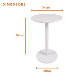 Mesa Lateral de Apoio Branca em Mdf Redonda 34cm para Decorar Salas Quartos Consultórios - 2