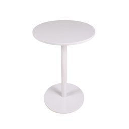 Mesa Lateral de Apoio Branca em Mdf Redonda 34cm para Decorar Salas Quartos Consultórios - 1