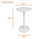 Ver imagem 2 de Mesa Lateral de Apoio e Canto Redonda para Decorar Salas Quartos Consultórios Branca em Mdf 34cm