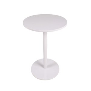 Mesa Lateral de Apoio e Canto Redonda para Decorar Salas Quartos Consultórios Branca em Mdf 34cm