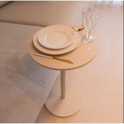 Mesa Lateral de Apoio Branca em Mdf Redonda 34cm para Decorar Salas Quartos Consultórios - 3
