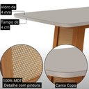 Ver imagem 4 de Mesa de Jantar Carolina 180cm Tampo MDF Vidro Canto Copo com 6 Cadeiras Lorena Moderna Mobília