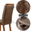 Ver imagem 3 de Mesa de Jantar Carolina 180cm Tampo MDF Vidro Canto Copo com 6 Cadeiras Lorena Moderna Mobília