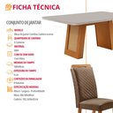 Ver imagem 2 de Mesa de Jantar Carolina 180cm Tampo MDF Vidro Canto Copo com 6 Cadeiras Lorena Moderna Mobília