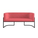 Ver mais imagens de Kit 2 Poltronas + Sofá 2 Lugares Base de Metal Black Balaqui Rosa Rosa