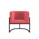 Ver imagem 4 de Kit 2 Poltronas + Sofá 2 Lugares Base de Metal Black Balaqui Rosa Rosa