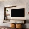 Painel Bancada Suspensa Frizz Select para TV até 50 Polegadas - Madetec - Off White /Savana - 1
