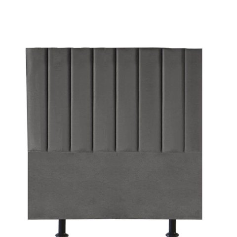 Cabeceira Estofada Carla 100cm Solteiro para Cama Box Quarto Suede Cinza Escuro Grafite Gat Magazine