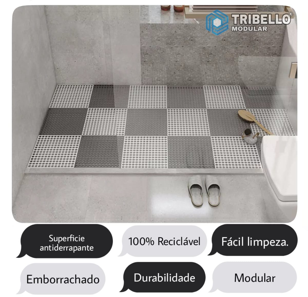 16 Tapete Flexível Antiderrapante 30x30 Box Banheiro Piscina:PRETO E BRANCO - 2