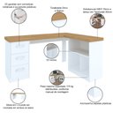 Ver imagem 4 de Mesa para Escritório Escrivaninha Home Office Mali A02 Olmo Branco - Lyam Decor