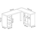 Ver imagem 5 de Mesa para Escritório Escrivaninha Home Office Mali A02 Olmo Branco - Lyam Decor