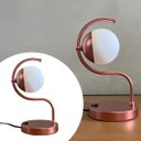 Ver imagem 2 de Abajur de Mesa Moderno Curvado Rose Gold com Globo 10cm com Lâmpada para Sala Quarto Escritório