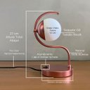 Ver imagem 3 de Abajur de Mesa Moderno Curvado Rose Gold com Globo 10cm com Lâmpada para Sala Quarto Escritório