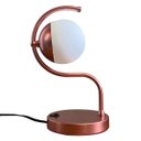 Ver imagem 4 de Abajur de Mesa Moderno Curvado Rose Gold com Globo 10cm com Lâmpada para Sala Quarto Escritório