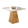 Mesa Cimol Sabrine 95x95cm com Tampo de Vidro - Nature/off White - 1