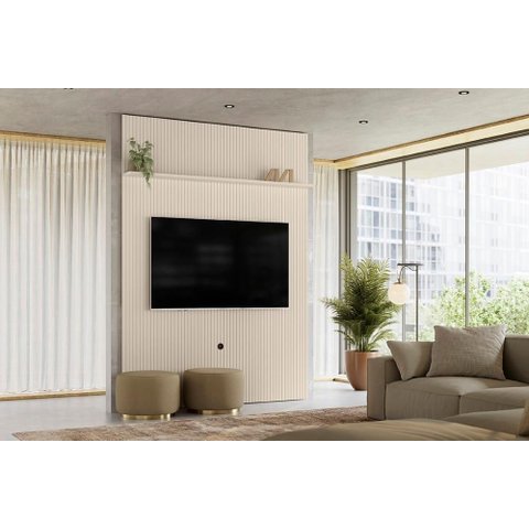 Painel Piso-teto New Interlagos para Tv de até 65 Polegadas - Off White - Madetec