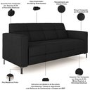 Ver imagem 4 de Sofá 3 Lugares Sala Living Industrial 200cm Senna K01 Veludo Preto - Lyam Decor