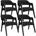Ver imagem 1 de Kit 4 Cadeiras Sala de Jantar Estar Living Estofada Suran L02 Preto Bouclê Preto - Lyam Decor