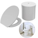 Ver imagem 6 de Assento Vaso Sanitário Tampa Oval Soft Branco + Lixeira Branca 6l Redondo com Tampa