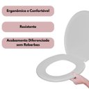 Ver imagem 4 de Assento Vaso Sanitário Tampa Oval Soft Branco + Lixeira Branca 6l Redondo com Tampa