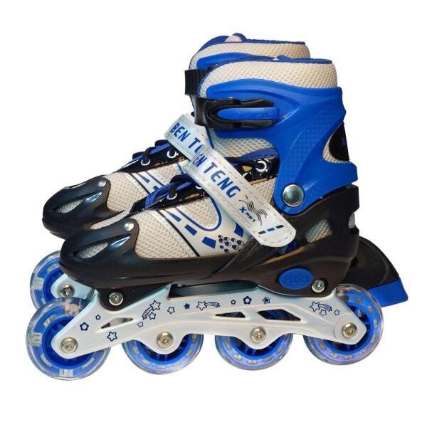 Patins à roulettes pour enfant - YUEGMES - Taille M: 32-37 - Bleu&noir