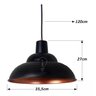 Pendente Industrial Vintage Retro E27 36x22cm Marrom Detalhes Cobre - 3