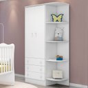 Ver imagem 1 de Guarda-roupa Doce Sonho Branco 2 Portas 3 Gavetas com Cantoneira Acoplada - Qmovi 825-5