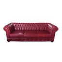 Ver imagem 2 de Sofá Capitonê Chesterfield 2,60m Luxuoso Decorativo - Corino Facto Vermelho