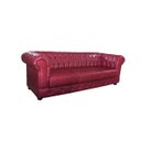 Ver imagem 1 de Sofá Capitonê Chesterfield 2,60m Luxuoso Decorativo - Corino Facto Vermelho