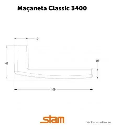 Fechadura Classic 3400 55mm Ros. Quadrada Interna Gold - 2