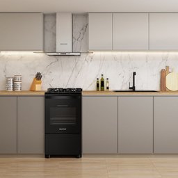 Fogão Brastemp Piso 4 Bocas com Mesa de Vidro e Grades Duplas de Ferro Fundido Preto Bivolt Bfo4vae - 8