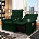 Ver imagem 7 de Poltrona Reclinável para Cinema Parma 2 Lugares Baú Usb Veludo Verde Fh1 - D'Rossi