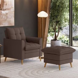 Poltrona Decorativa York C/ Puff em Veludojust Time - 5