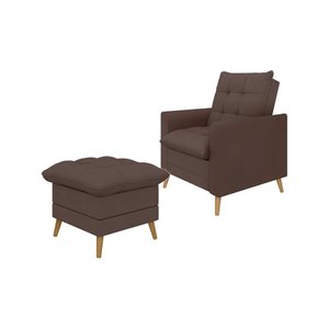Poltrona Decorativa York C/ Puff em Veludojust Time