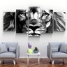 Quadros Decorativos Leão Preto Branco Sala Escritório - 2