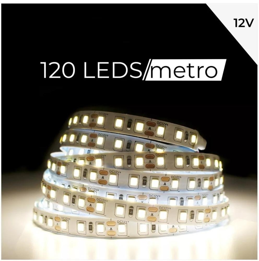 Fita De Led 120 Leds Branco Neutro 4000K Ip20 5 Mts 12v 48w ...